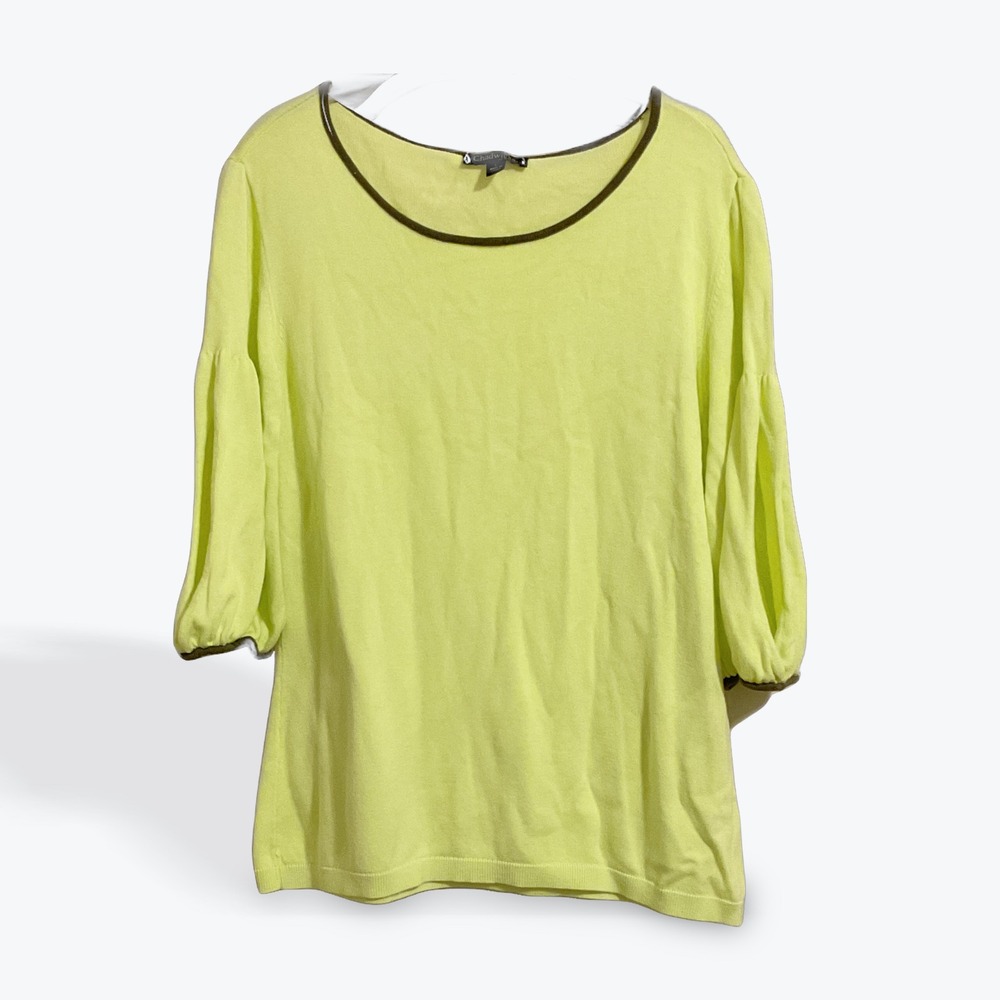 Chadwicks of Boston Womens‎ Lime Green Balloon Sleeve Sweater Top Size L